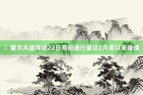 ​霍尔木兹海峡22日商船通行量达2月底以来峰值