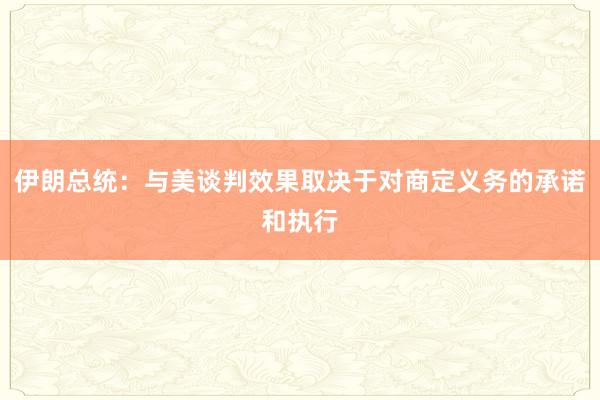 伊朗总统：与美谈判效果取决于对商定义务的承诺和执行