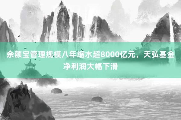 余额宝管理规模八年缩水超8000亿元，天弘基金净利润大幅下滑