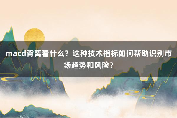 macd背离看什么？这种技术指标如何帮助识别市场趋势和风险？