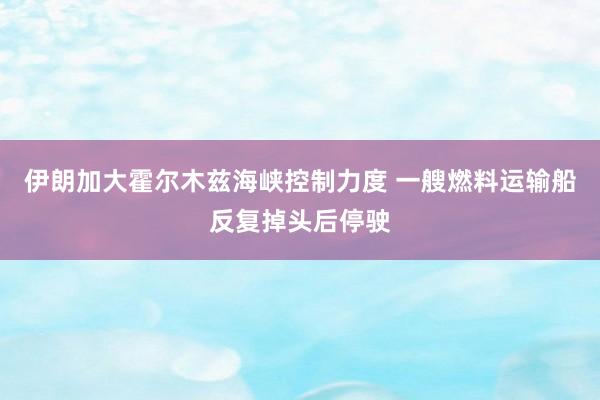 伊朗加大霍尔木兹海峡控制力度 一艘燃料运输船反复掉头后停驶