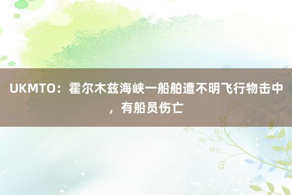 UKMTO：霍尔木兹海峡一船舶遭不明飞行物击中，有船员伤亡