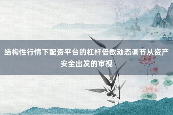结构性行情下配资平台的杠杆倍数动态调节从资产安全出发的审视