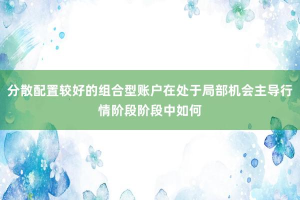 分散配置较好的组合型账户在处于局部机会主导行情阶段阶段中如何
