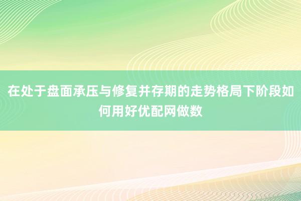 在处于盘面承压与修复并存期的走势格局下阶段如何用好优配网做数