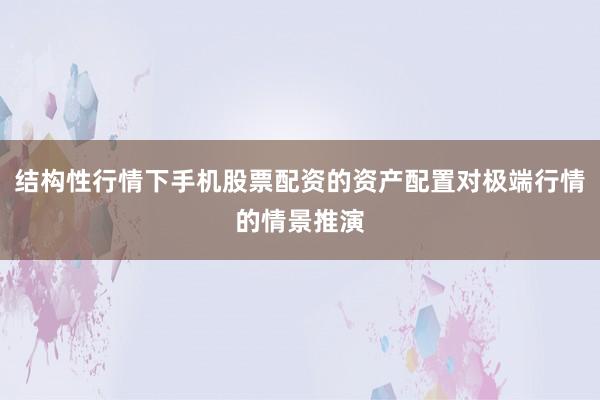 结构性行情下手机股票配资的资产配置对极端行情的情景推演