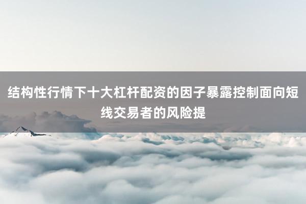 结构性行情下十大杠杆配资的因子暴露控制面向短线交易者的风险提