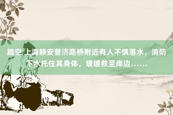 踏空 上海静安普济路桥附近有人不慎落水，消防下水托住其身体，缓缓救至岸边……