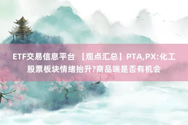 ETF交易信息平台 【观点汇总】PTA,PX:化工股票板块情绪抬升?商品端是否有机会