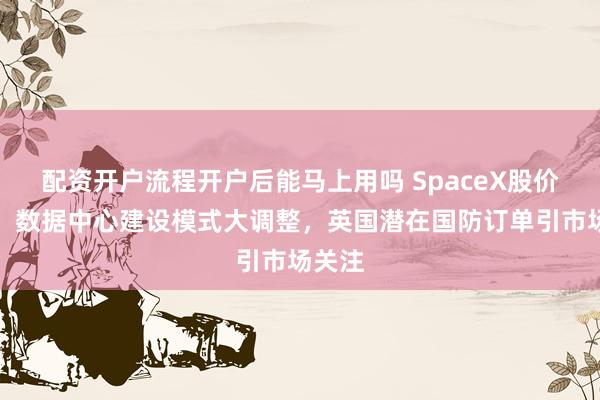 配资开户流程开户后能马上用吗 SpaceX股价走高：数据中心建设模式大调整，英国潜在国防订单引市场关注